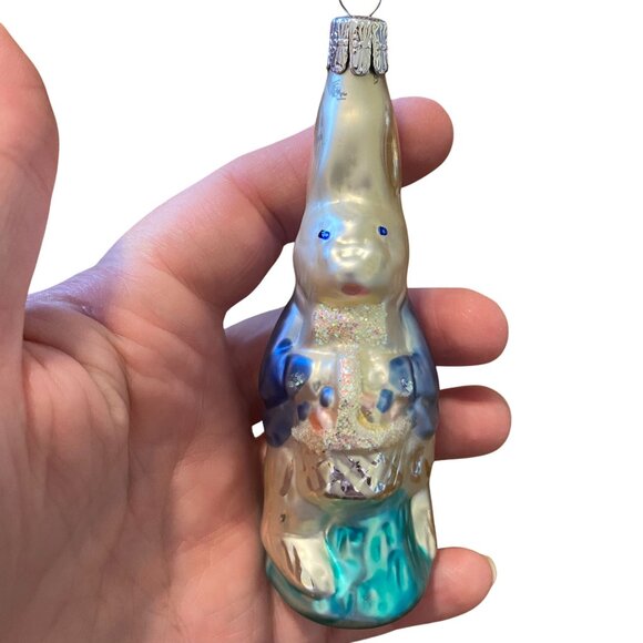 Czech Republic blown glass Easter Bunny Rabbit 4.5" Mercury glass - Picture 1 of 9